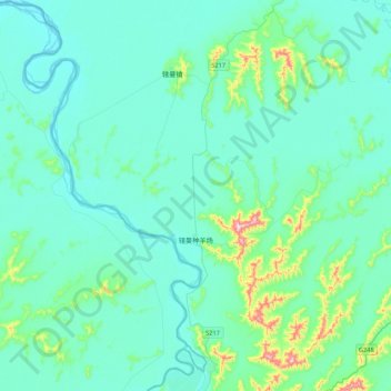 Mapa topográfico 辖曼种羊场, altitud, relieve