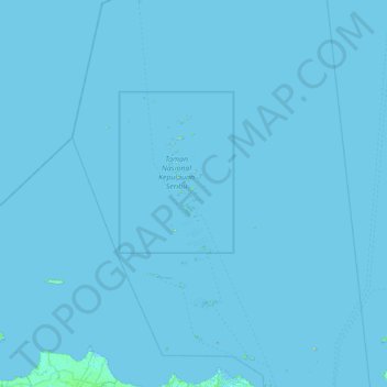 Mapa topográfico Kepulauan Seribu, altitud, relieve