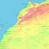 Mapa topográfico Marruecos, altitud, relieve