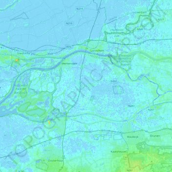 Mapa topográfico Altena, altitud, relieve