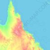 Mapa topográfico Great Barrier Reef, altitud, relieve