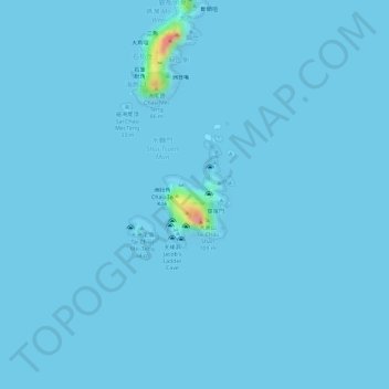 Mapa topográfico 南果洲, altitud, relieve