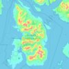 Mapa topográfico Annette Island, altitud, relieve