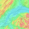 Mapa topográfico Lake Geneva, altitud, relieve