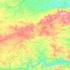 Mapa topográfico Gado Bravo, altitud, relieve