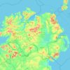 Mapa topográfico Irlanda del Norte, altitud, relieve