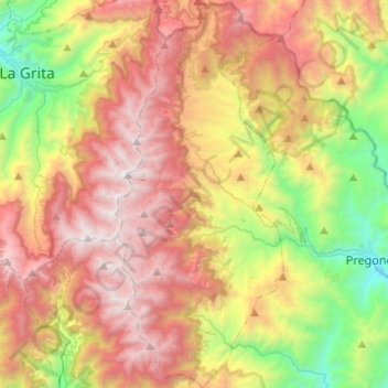 Mapa topográfico Parroquia Juan Pablo Peñaloza, altitud, relieve