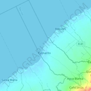 Mapa topográfico Parroquia Independencia, altitud, relieve