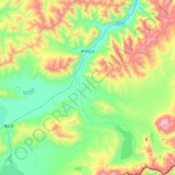Mapa topográfico Samarda, altitud, relieve