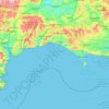 Mapa topográfico Jurassic Coast, altitud, relieve