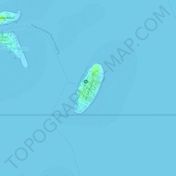Mapa topográfico Pulau Pramuka, altitud, relieve