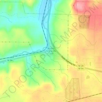 Mapa topográfico Wagner Falls Scenic Site, altitud, relieve