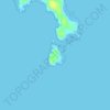 Mapa topográfico Rum Island, altitud, relieve