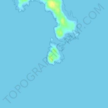 Mapa topográfico Rum Island, altitud, relieve
