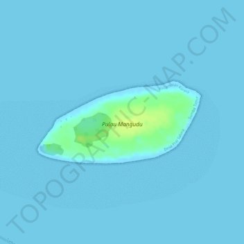 Mapa topográfico Pulau Mangudu, altitud, relieve