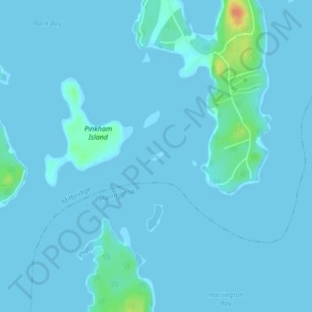 Mapa topográfico Partridge Island, altitud, relieve