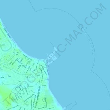 Mapa topográfico Playa Cuchivano, altitud, relieve