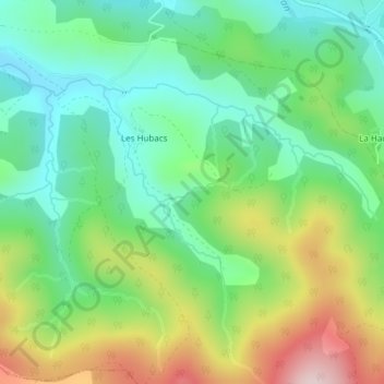 Mapa topográfico Ruisseau de Rabeyral, altitud, relieve