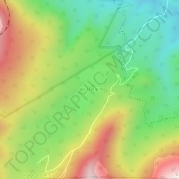 Mapa topográfico Lake Moraine, altitud, relieve