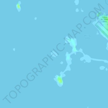 Mapa topográfico Signal Island, altitud, relieve