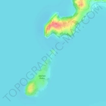 Mapa topográfico Isla Santa Ines, altitud, relieve