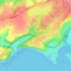 Mapa topográfico Porthkerry Park, altitud, relieve