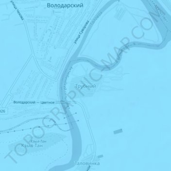 Mapa topográfico Трубный, altitud, relieve