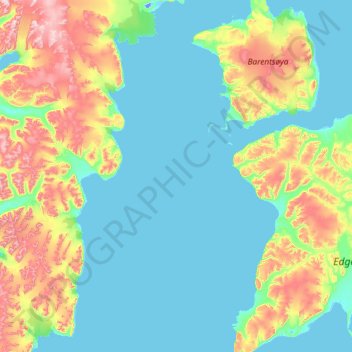 Mapa topográfico Storfjorden, altitud, relieve