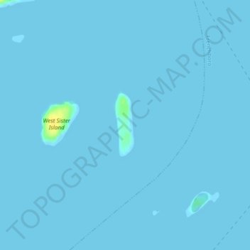 Mapa topográfico East Sister Island, altitud, relieve