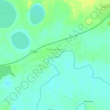 Mapa topográfico Тушнолобово, altitud, relieve