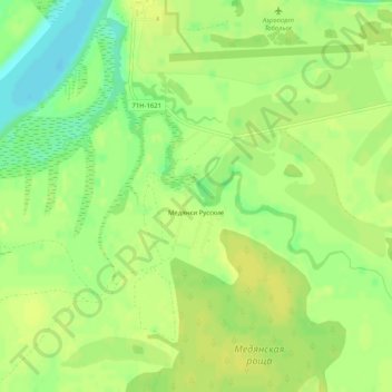 Mapa topográfico Медянки Русские, altitud, relieve
