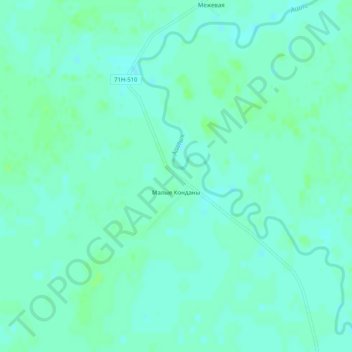 Mapa topográfico Малые Конданы, altitud, relieve