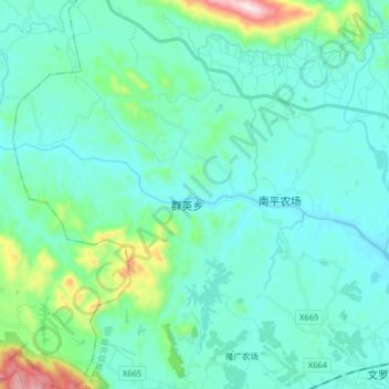 Mapa topográfico 陵水河, altitud, relieve