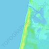 Mapa topográfico Plage de Soustons, altitud, relieve