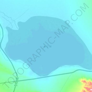 Mapa topográfico 小柴旦湖, altitud, relieve