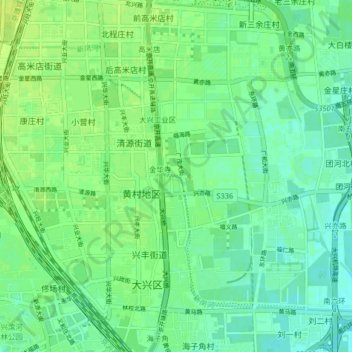 Mapa topográfico 新凤河, altitud, relieve