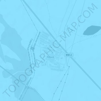 Mapa topográfico Адык, altitud, relieve
