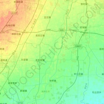 Mapa topográfico 仓尚河, altitud, relieve