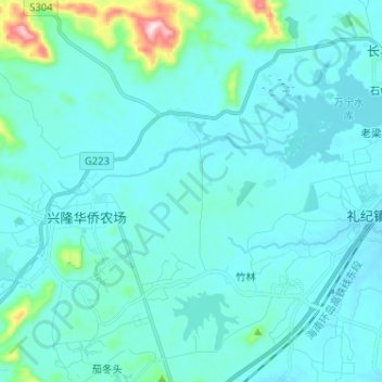 Mapa topográfico 太阳河, altitud, relieve
