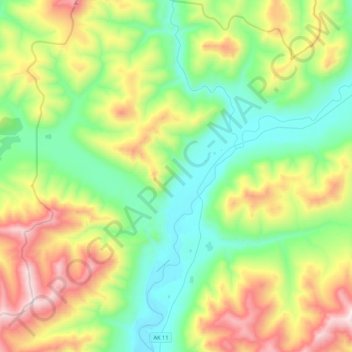 Mapa topográfico Wiseman, altitud, relieve