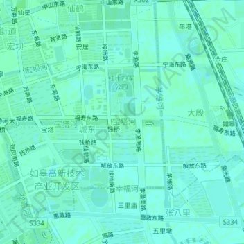 Mapa topográfico 宝塔河, altitud, relieve