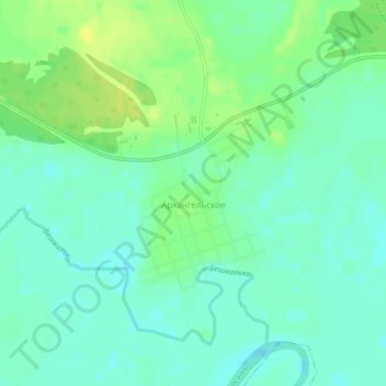 Mapa topográfico Архангельское, altitud, relieve