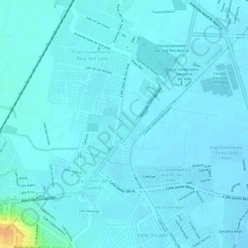 Mapa topográfico Fracc. Geovillas de La Arbolada Plus, altitud, relieve