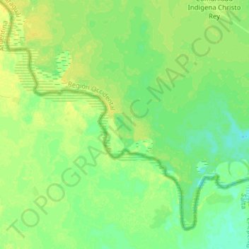 Mapa topográfico Río Pilcomayo, altitud, relieve