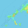 Mapa topográfico Pulau Padar, altitud, relieve