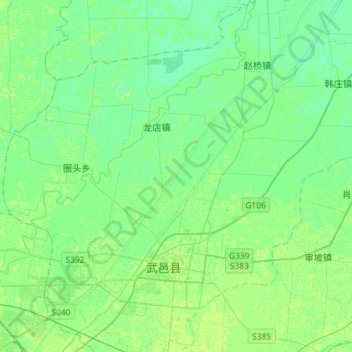 Mapa topográfico 滏阳新河, altitud, relieve