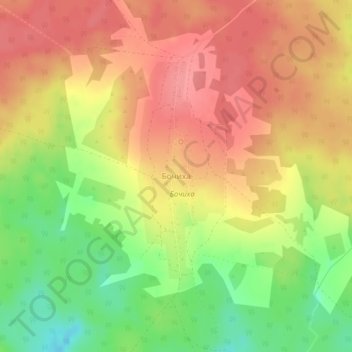 Mapa topográfico Бочиха, altitud, relieve