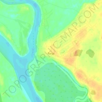 Mapa topográfico Тогур, altitud, relieve