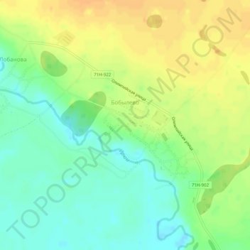 Mapa topográfico Бобылево, altitud, relieve