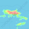 Mapa topográfico Isla Chimana Grande, altitud, relieve